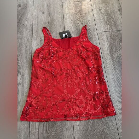 Marc New York Red Sequin Women's Top - Picture 1 of 4